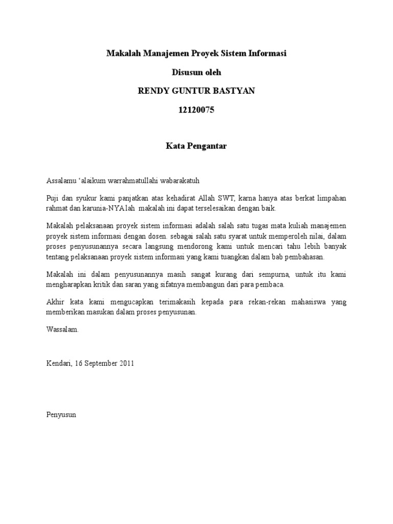 Makalah Manajemen Proyek Sistem Informasi