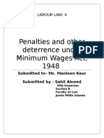 Penal Provision and Other Deterrence Under Minimum Wages Act