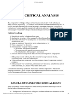 Critical Analysis Practice and Rules