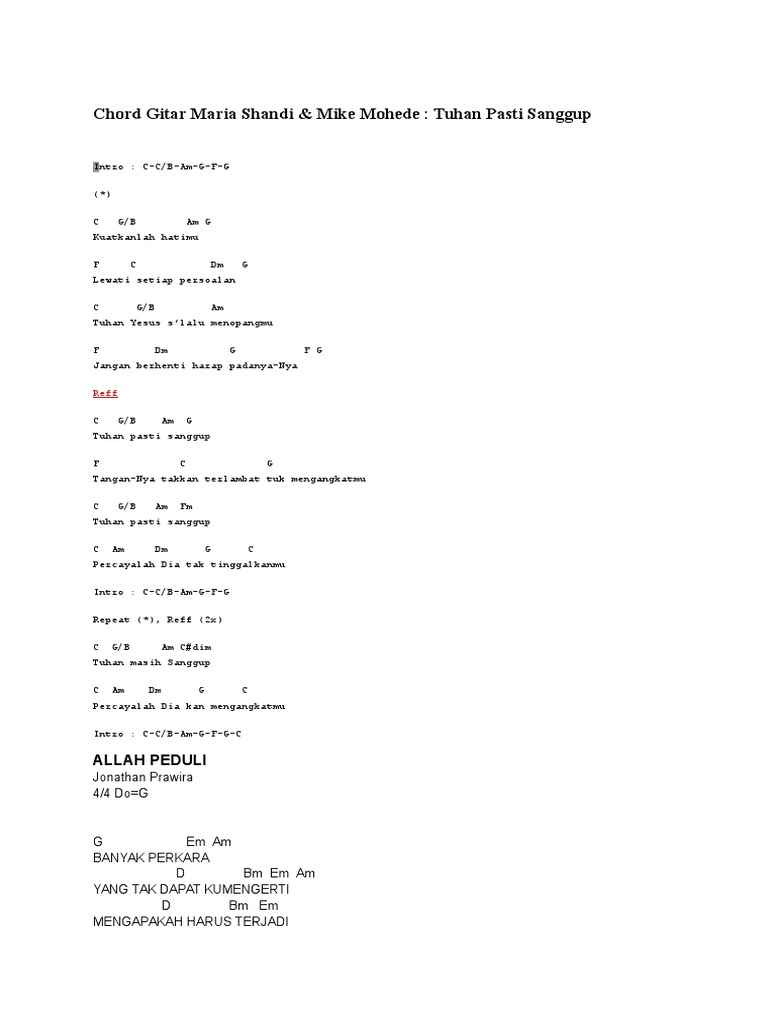 Chord Gitar Maria Shandi