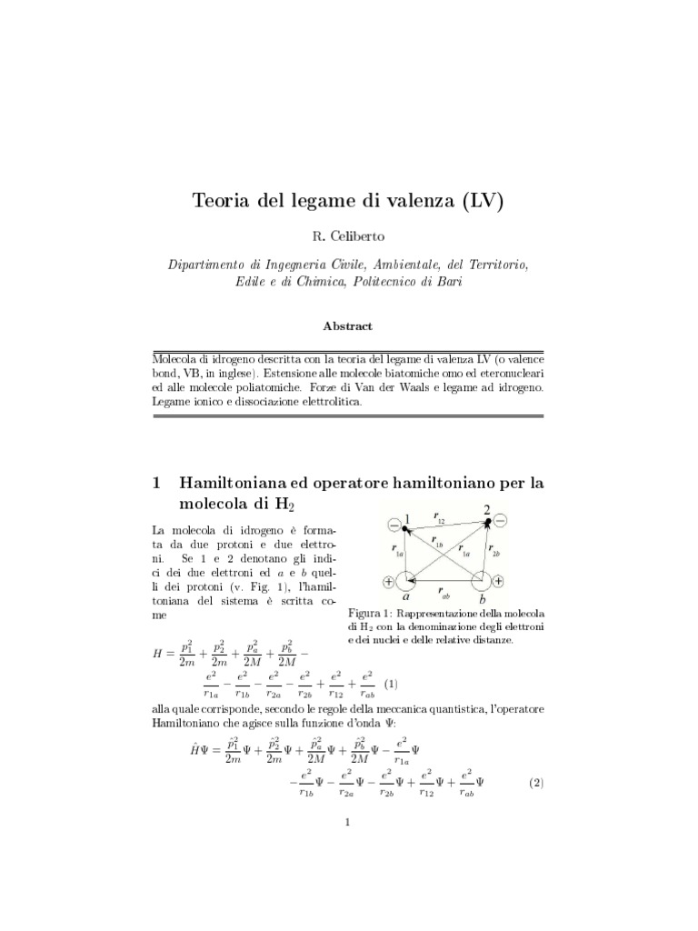 Teoria Del Legame Di Valenza PDF