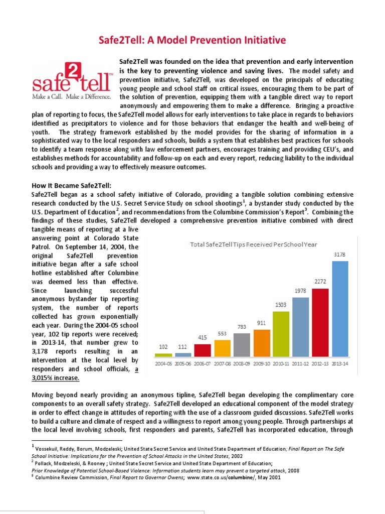 s2t The Hows and Whys of Safe2tell Overview 2014 | PDF | Violence ...