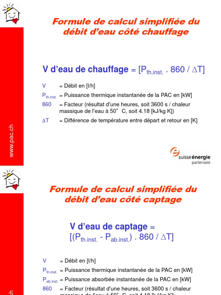 Calculs de Puissance Thermique et Débit PDF Puissance (physique — free download