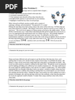 Summary and Main Idea Worksheet 2 PDF | PDF