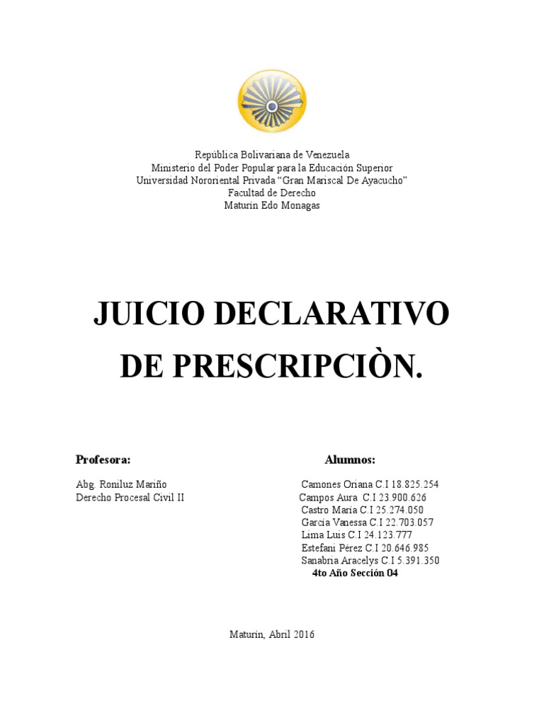 Juicio Declarativo de Prescripción | PDF | Propiedad | Posesión (Ley)