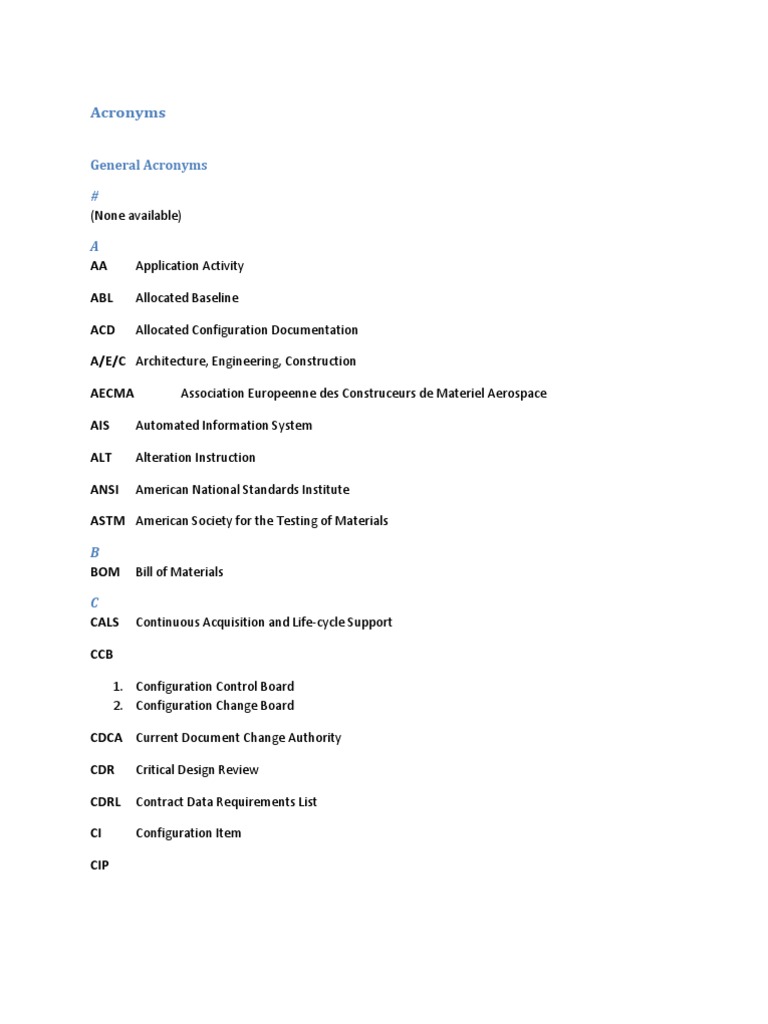Comprehensive Acronyms List | PDF | Signals Intelligence | United ...