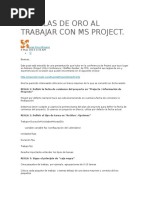 10 Reglas de Oro Al Trabajar Con Ms Project