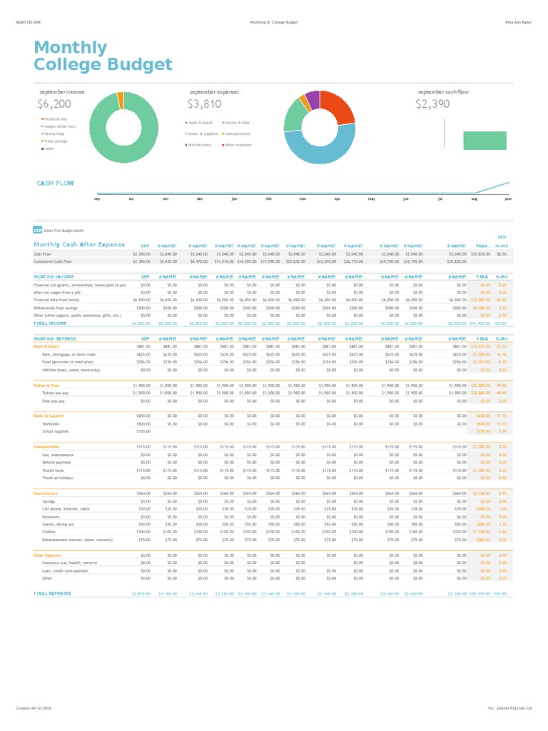 College Budget Workshop Overview | PDF