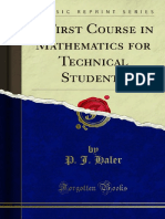 A First Course in Mathematics For Technical Students 1000017015