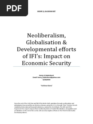 Globalisation And The Ifis Globalization Neoliberalism - 
