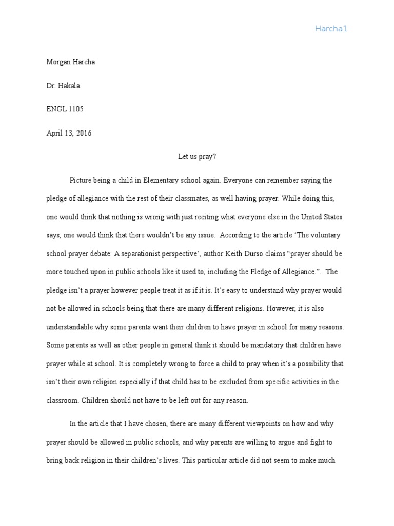 Essay on importance of prayer in school picture