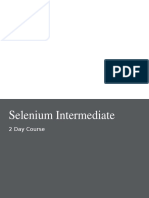 Selenium Intermediate 2 Day Course Outline