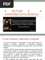 A Atitude e a Experiência Filosóficas