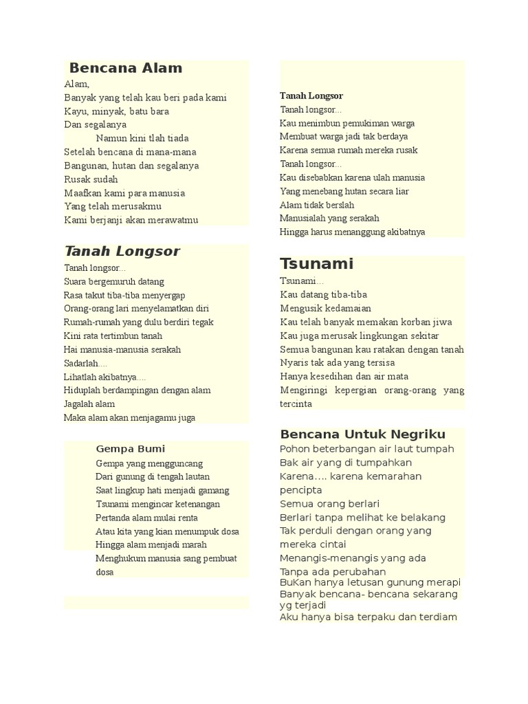 Puisi cintai alam sekitar