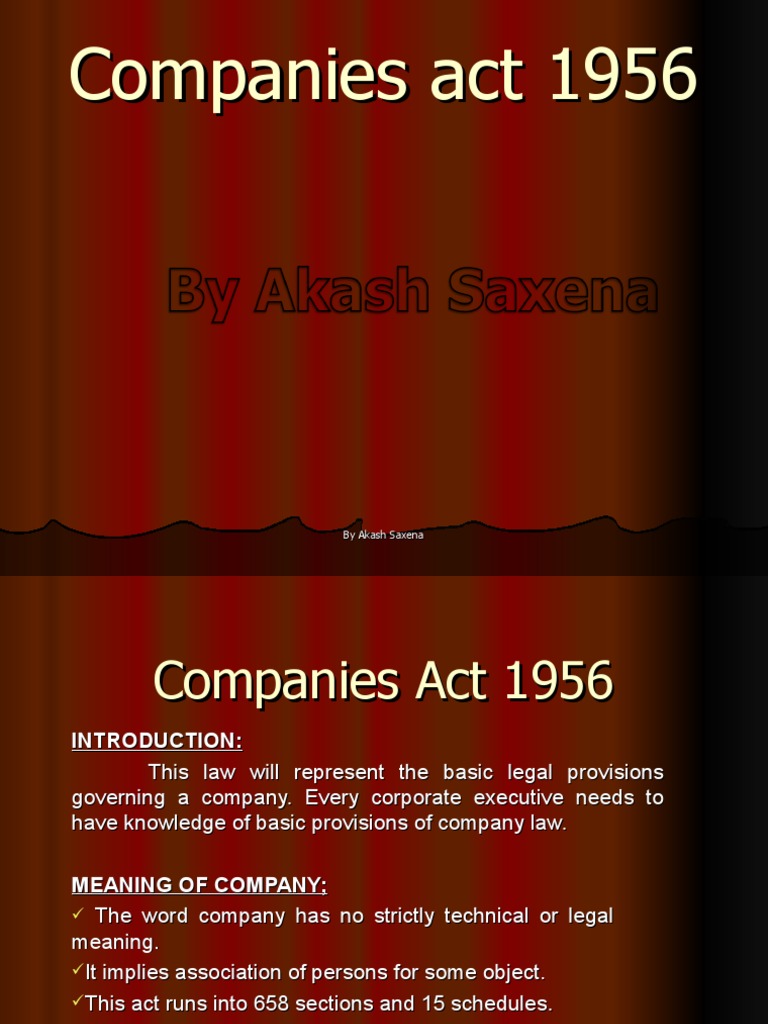 Companies Act 1956