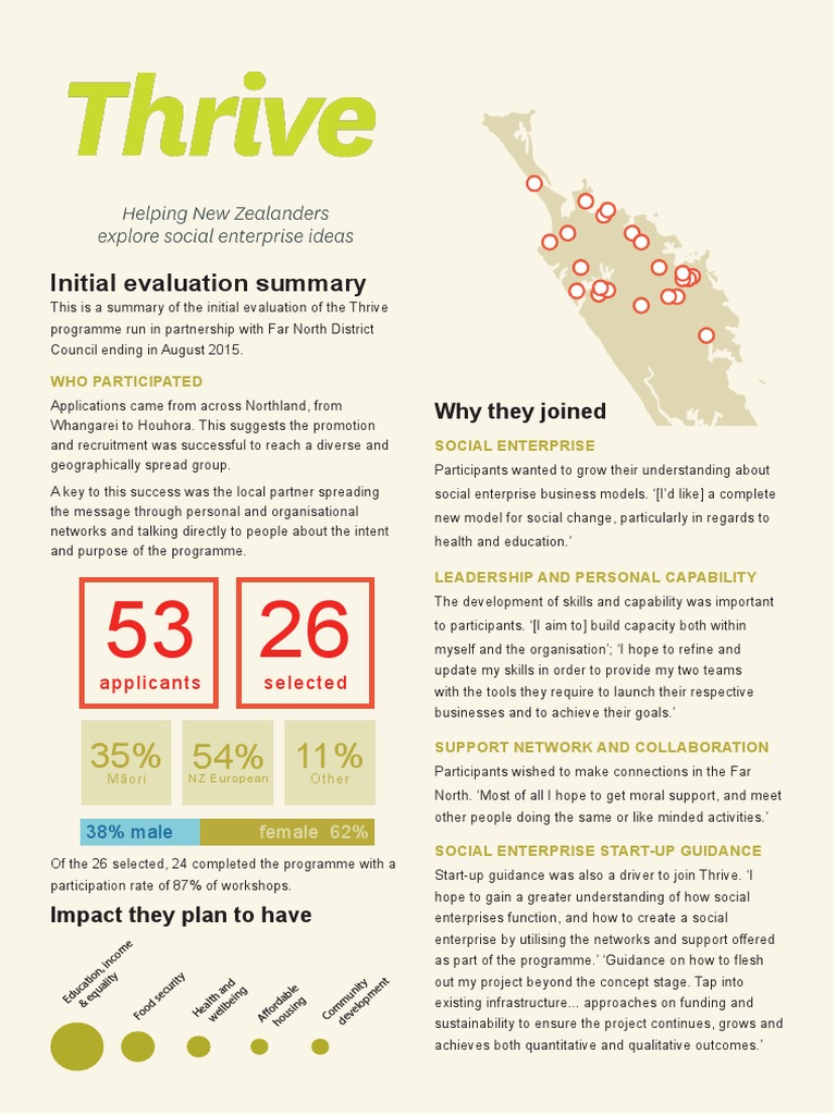 Thrive Programme Evaluation Summary | PDF | Social Enterprise | Social ...