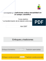 Enfoques y Tradiciones de La Sexualidad en El Campo Cientifico