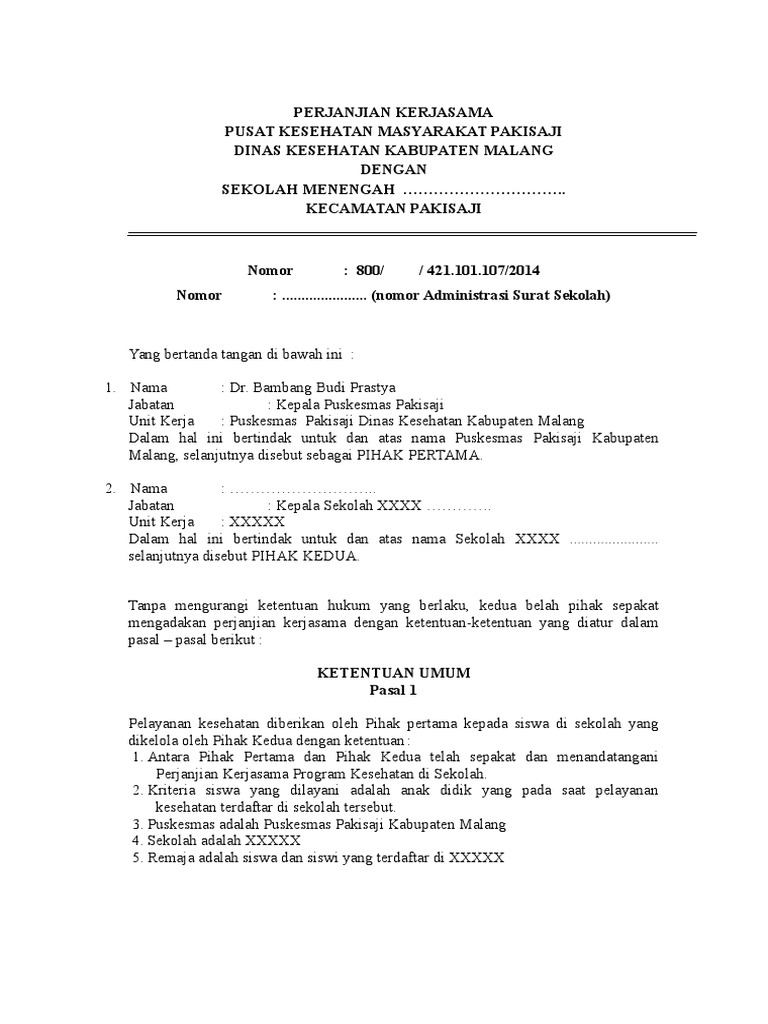 Mou Puskesmas Sekolah