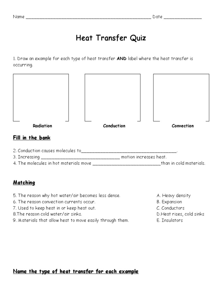 Heat Transfer Quiz PDF