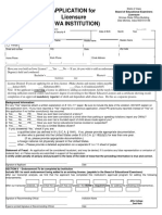 Licensure Application