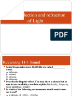 CH 11-2 Reflection and Refraction of Light