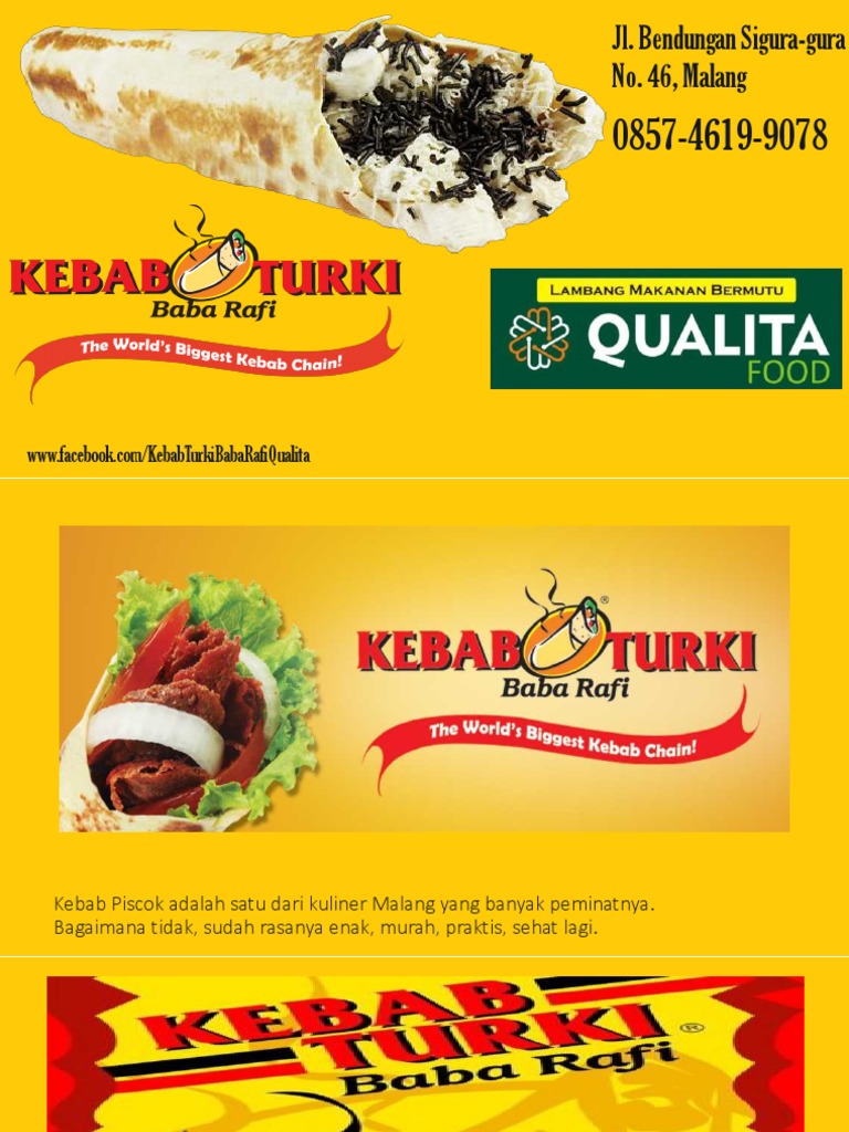 Menu Kebab Turki Baba Rafi, Menu Kebab Turki Baba Rafi