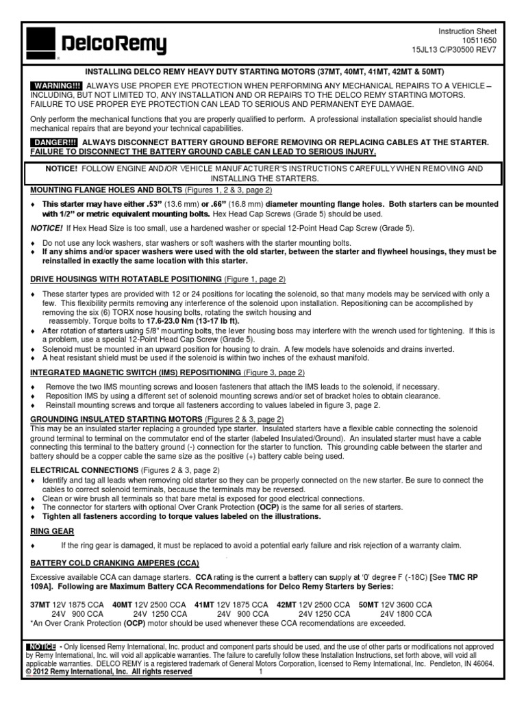 37MT 40M 41MT 42MT 50MT-Installation-Instructions-10511650 | PDF ...