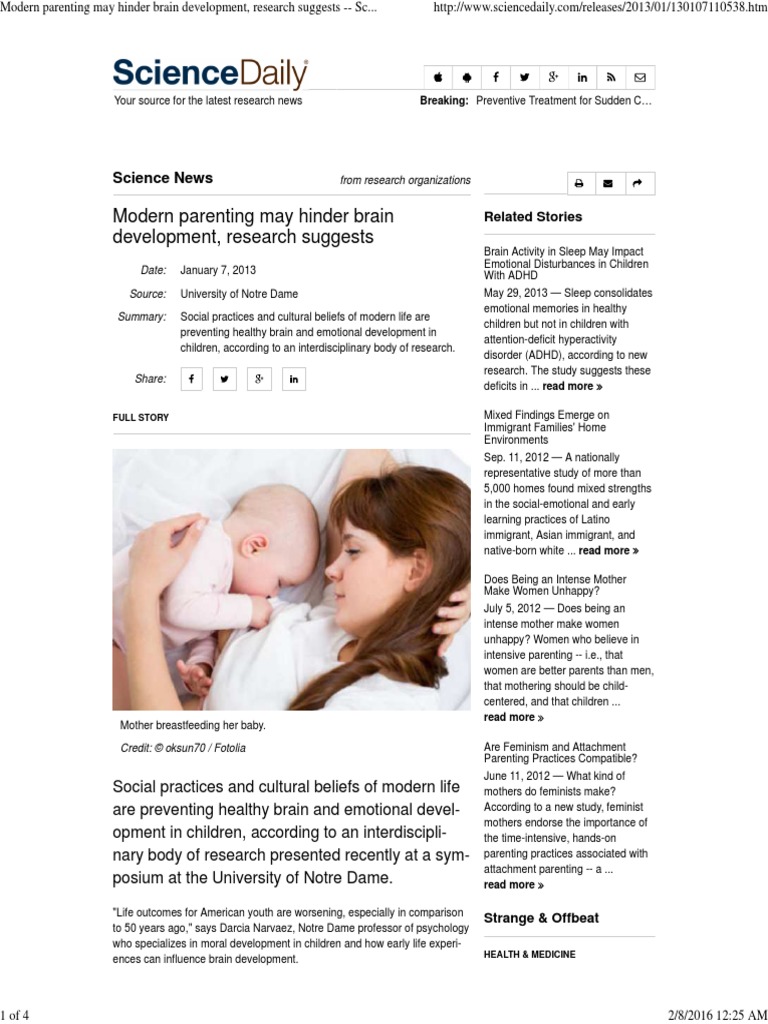 Modern Parenting May Hinder Brain >> Modern Parenting May Hinder Brain Development Research Suggests Modern Parenting May Hinder Brain >> Modern Parenting May Hinder Brain Development Research Suggests