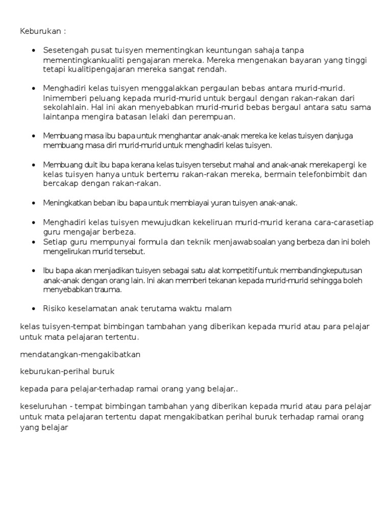 Keburukan Tuisyen Pdf