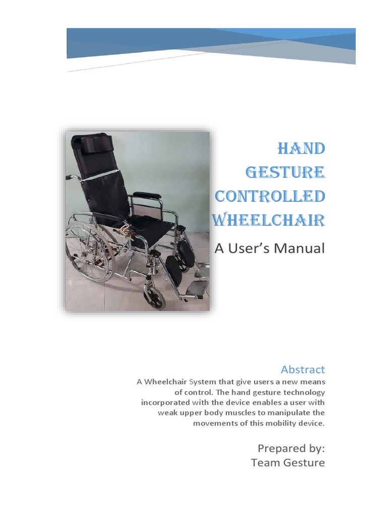 Ins Manual For Hand Gesture Controlled Wheelchair PDF Wheelchair