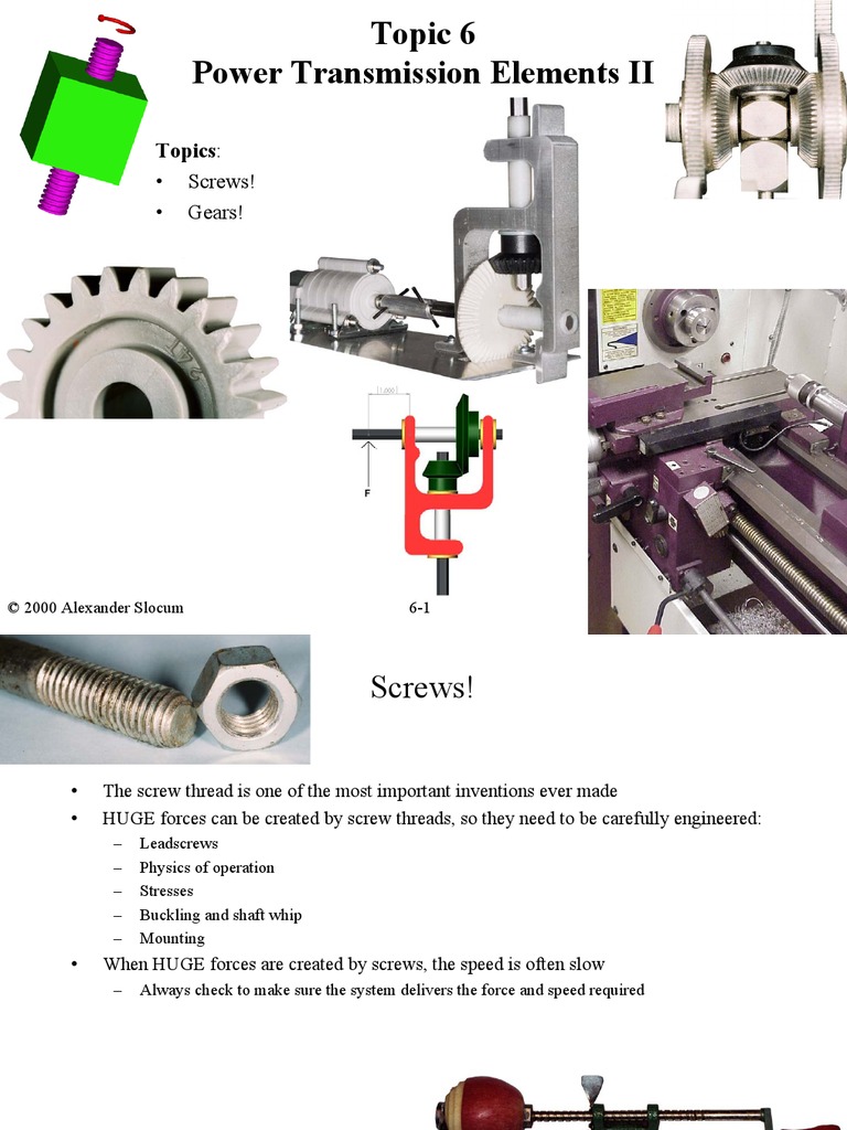 Screw Forces Screw Bearing (Mechanical)