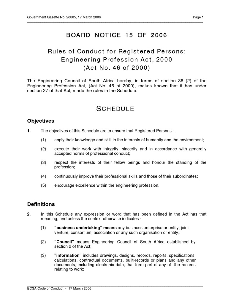ECSA Code of Conduct | PDF | Law