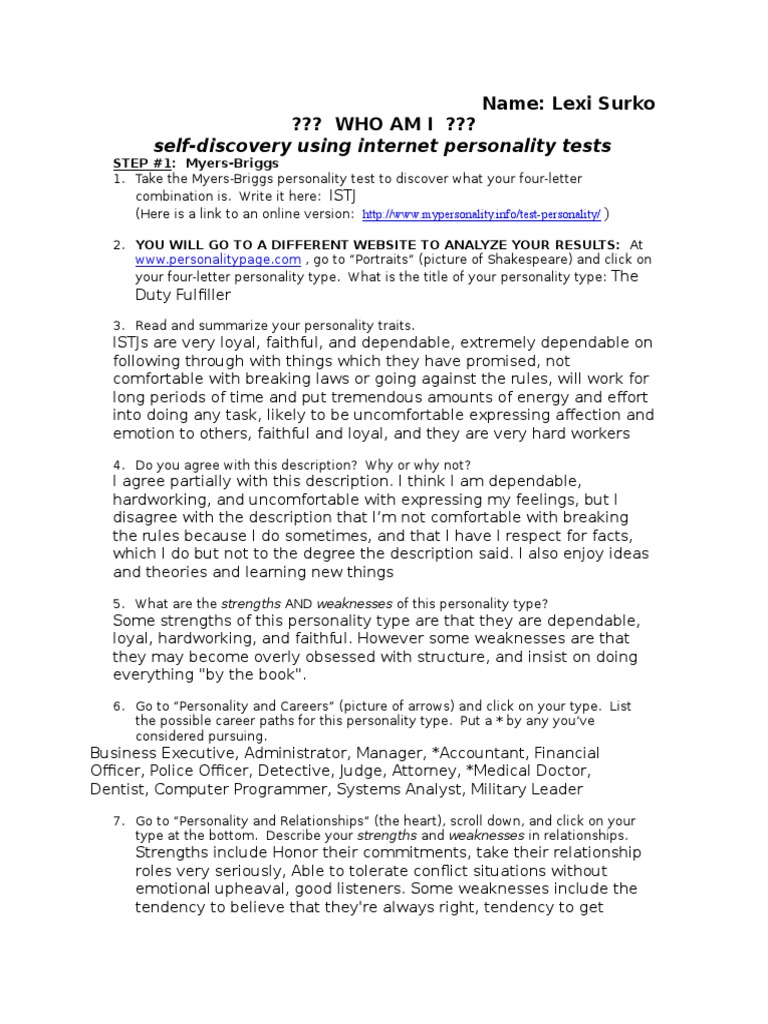 Tammy Jinkerson S Adventures In Education Personality Type Which Is The Most Creative