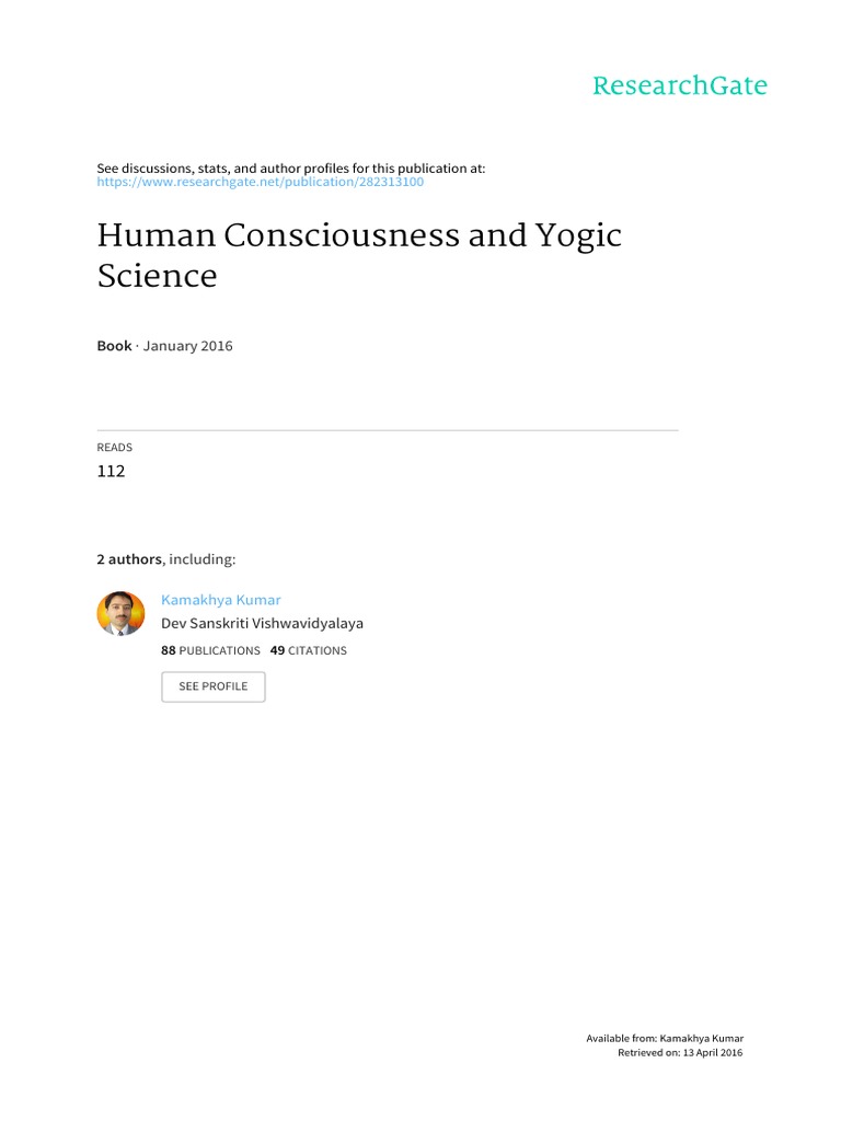 Human Consciousness in Yogic Science | PDF | Consciousness | Yoga