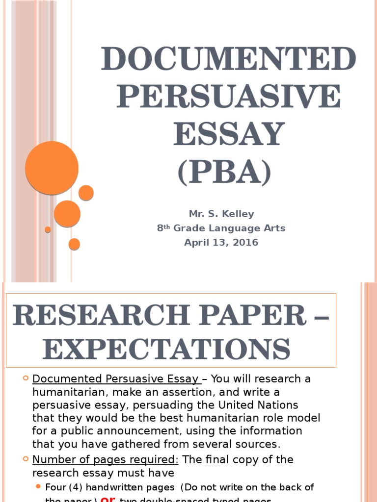 research based documented essay