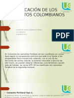 Clasificación de Los Cementos Colombianos