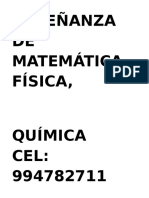 Enseñanza de Matemática Física