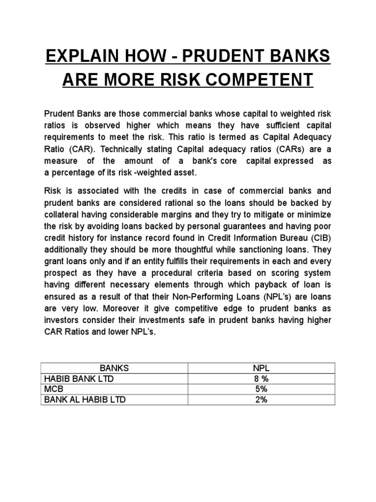 Prudent Banks: Risk Competence Explained | PDF