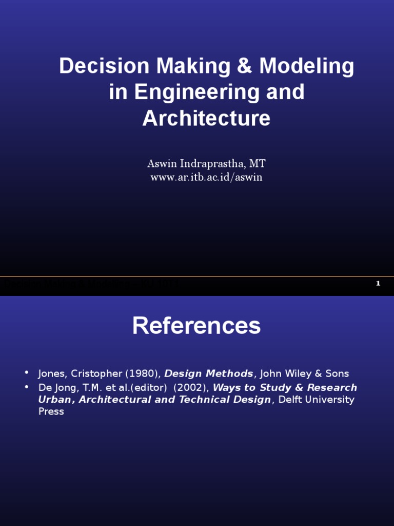 Decision Making in Architecture & Engineering | PDF | Conceptual Model ...