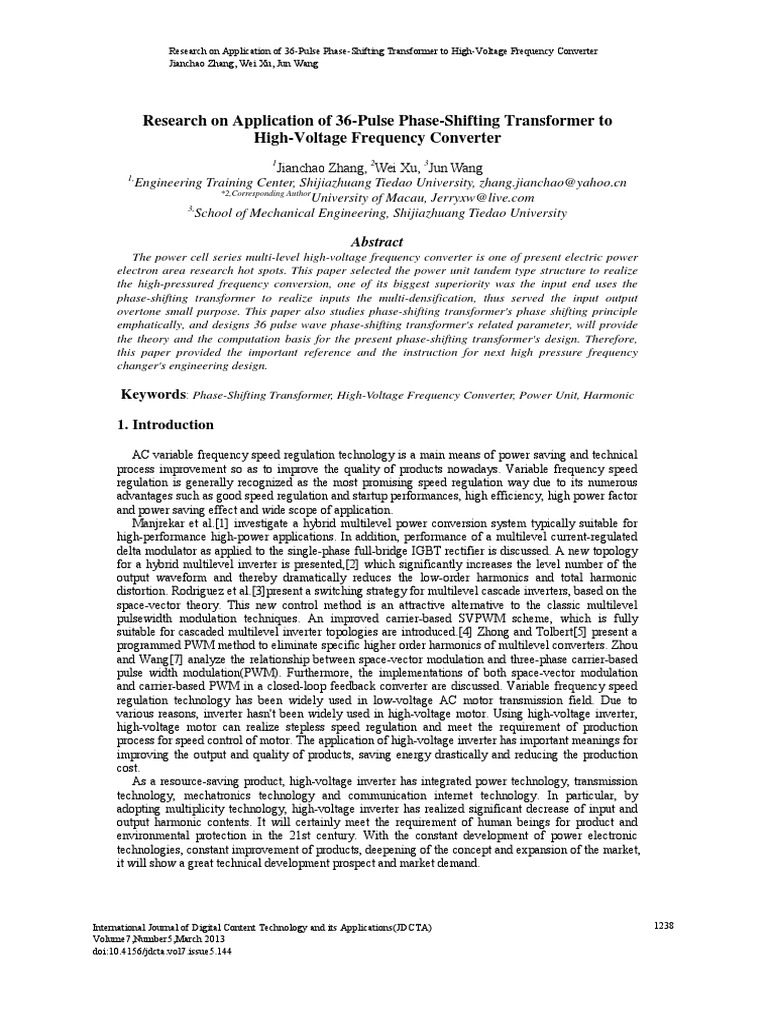 Phase Shifting Transformers | PDF | Power Inverter | Power