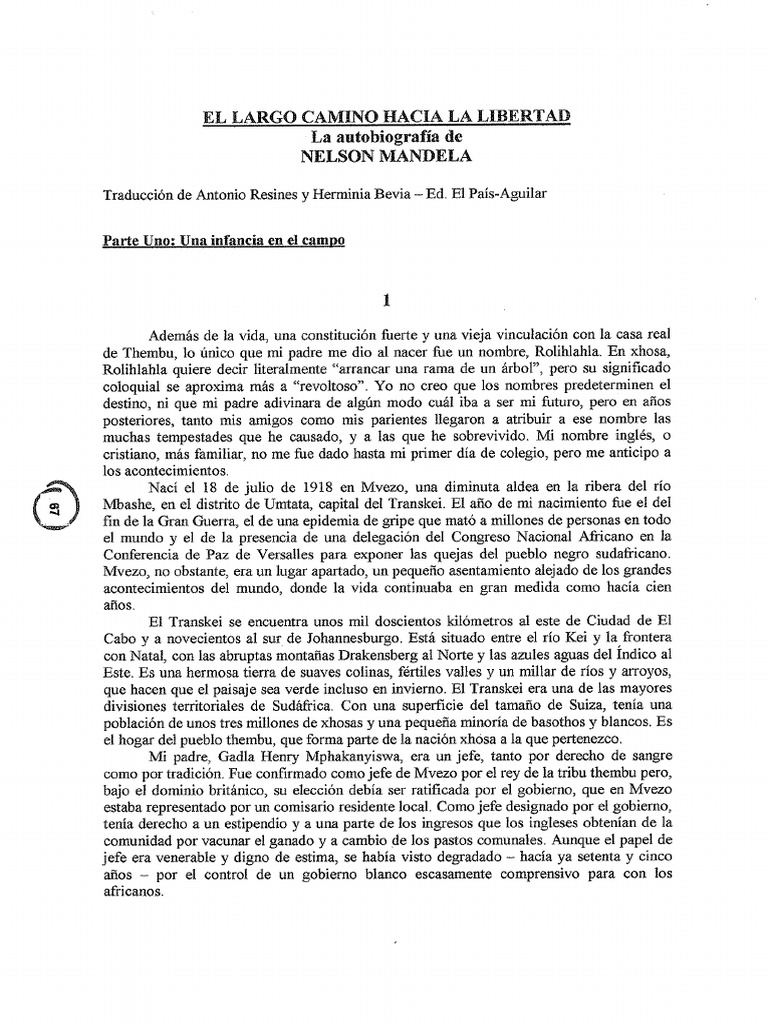 El Largo Camino Hacia La Libertad - Mandela, N PDF | PDF