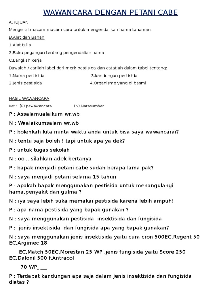 Contoh Pertanyaan Wawancara Dengan Narasumber Aneka Macam Contoh