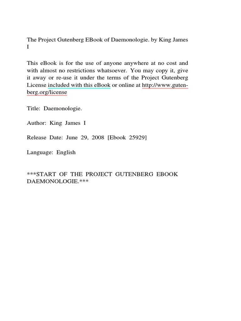 Daemonologie by King James PDF | PDF | Samuel | E Books