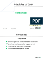Basic Principles of GMP: Personnel