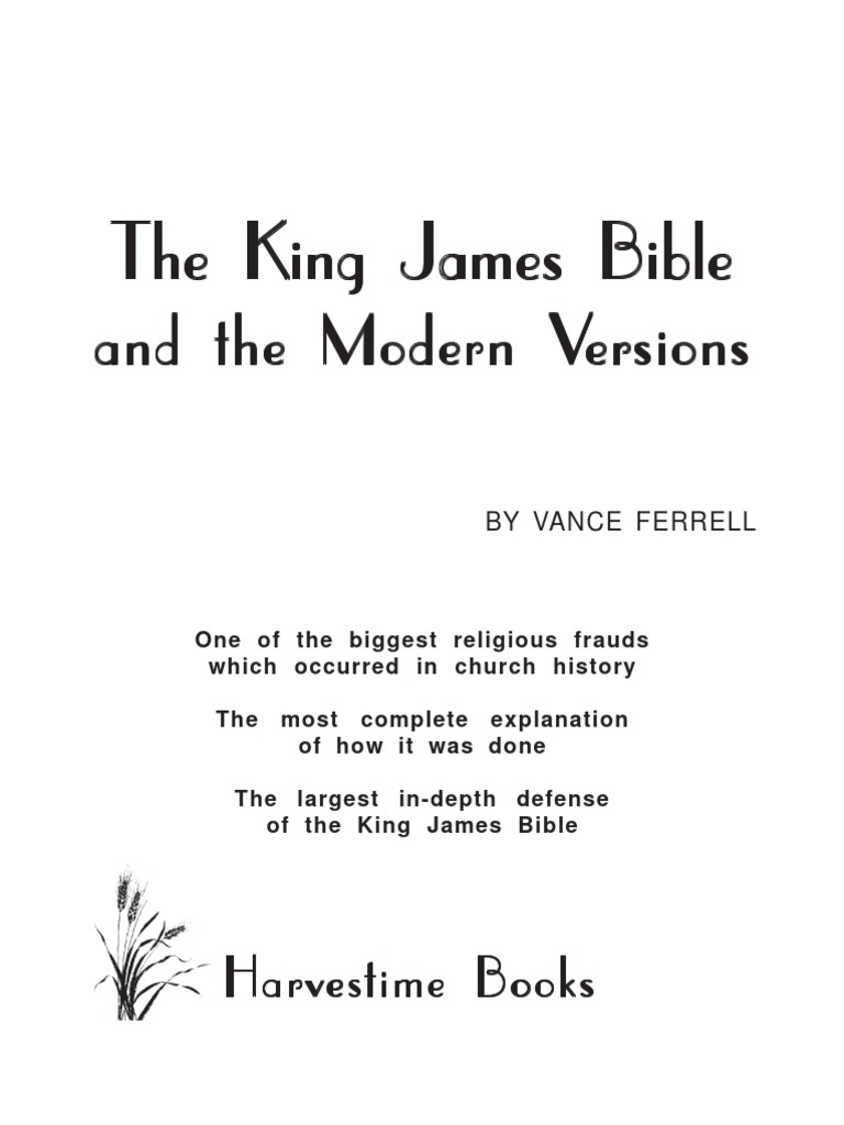 The King James Vs Modern Versions PDF DouayRheims Bible King