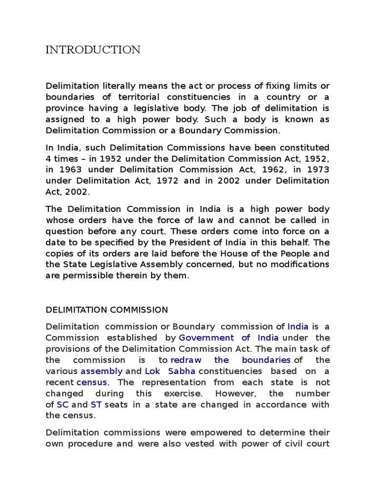 Understanding India's Delimitation Process | PDF | Law