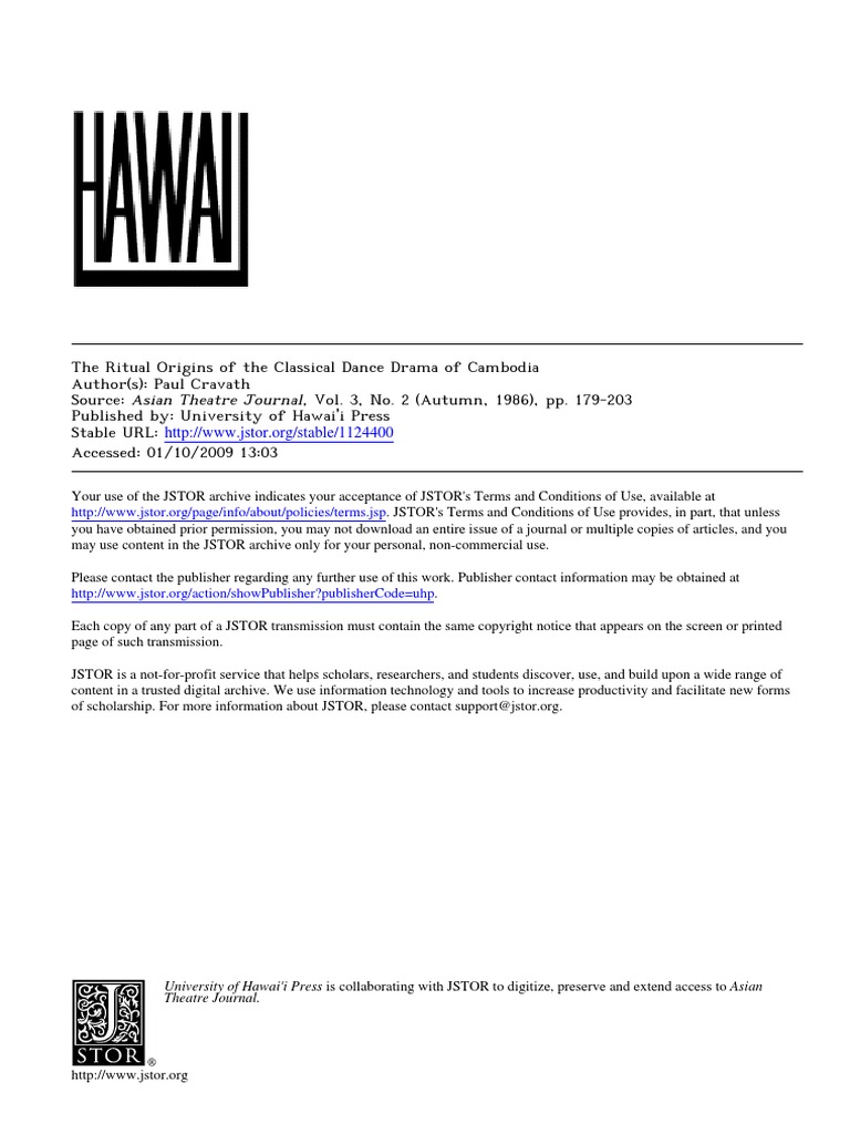 Cravath, Paul - The Ritual Origins of The Classical Dance Drama of ...