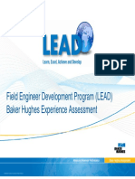 Field Engineer Development Program (LEAD) Baker Hughes Experience Assessment