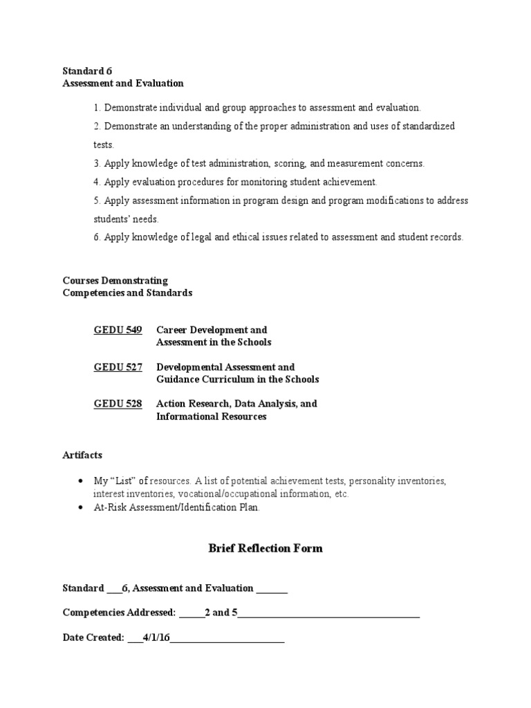 Standard 6 | PDF | Educational Assessment | Standardized Tests
