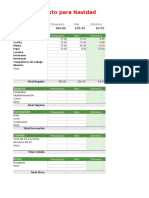 Presupuesto Navidad Plantilla Excel